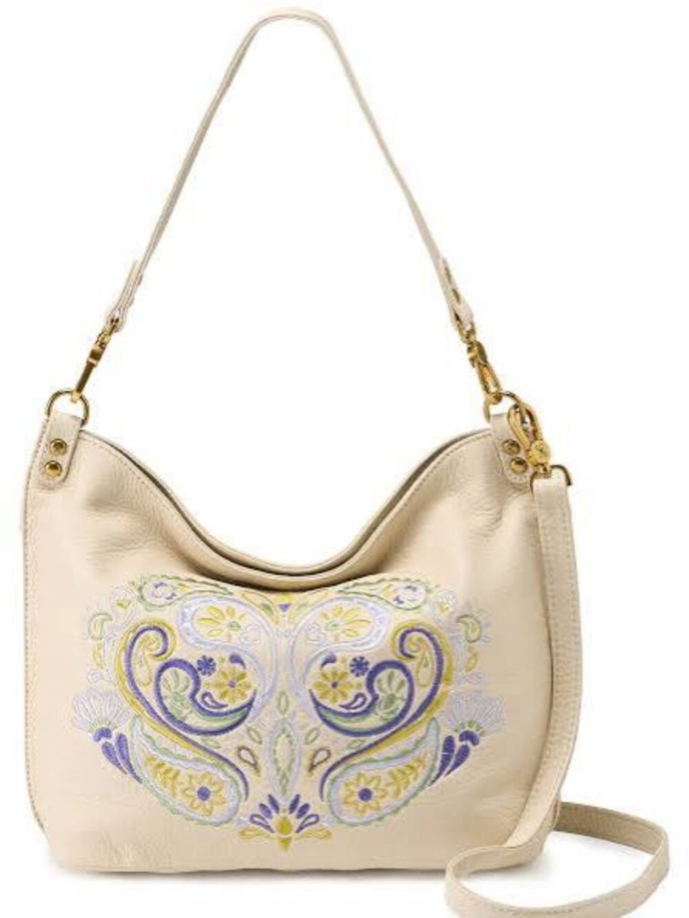 NWT Hobo PIER Paisley Embroidery Leather Shoulder Bag